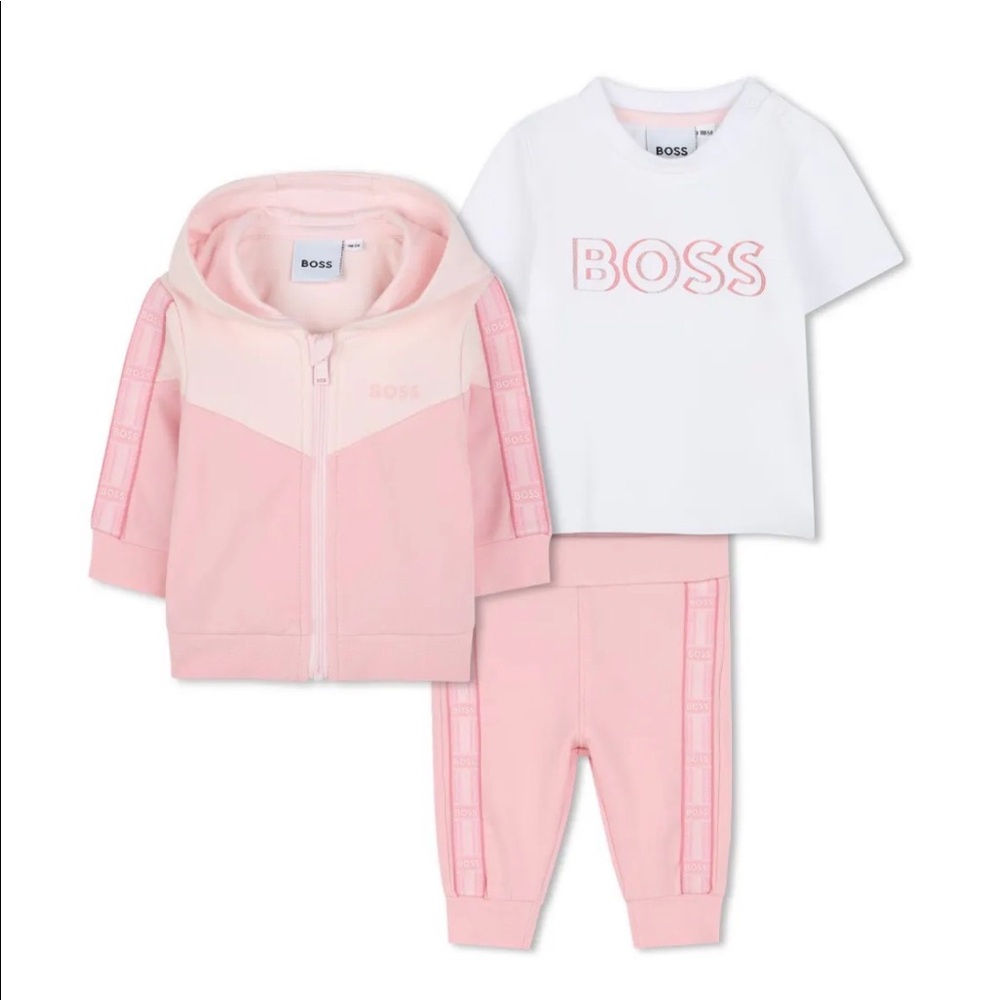 BOSS pink logo-print tracksuit